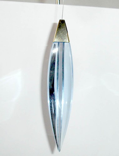 Baccarat Cristal Pluma Azul Hielo/Dorado Tapa Araña Colgante Gota Adorno Nuevo - Imagen 2 de 4