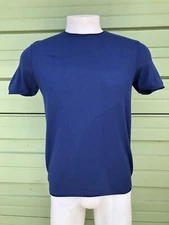 NEW ZARA MAN NAVY BLUE T-SHIRT LIGHT Knit Round Neck Size L #390