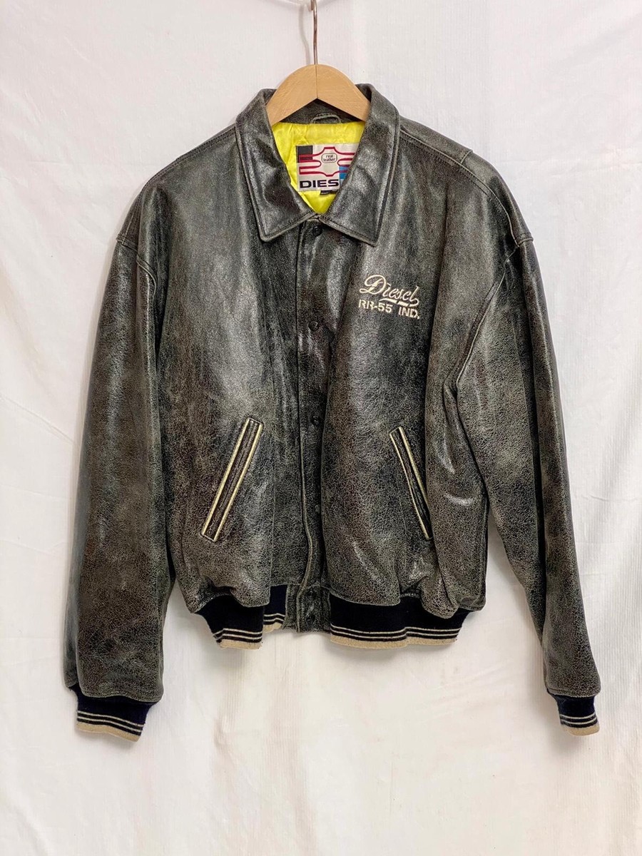 Leder Diesel Fliegerjacke Herren Bikerjacke Aus Leder Mit Logo