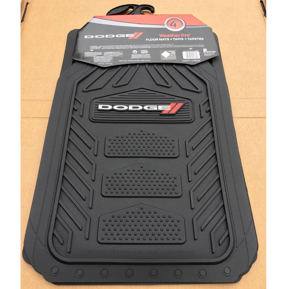 New 4pc Dodge Weatherpro Car Truck SUV Heavy Duty All Weather Rubber Floor Mats Foto 3 de 4