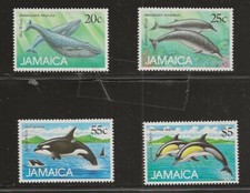 Jamaica, Scott 683-86, marine mammals complete set MH