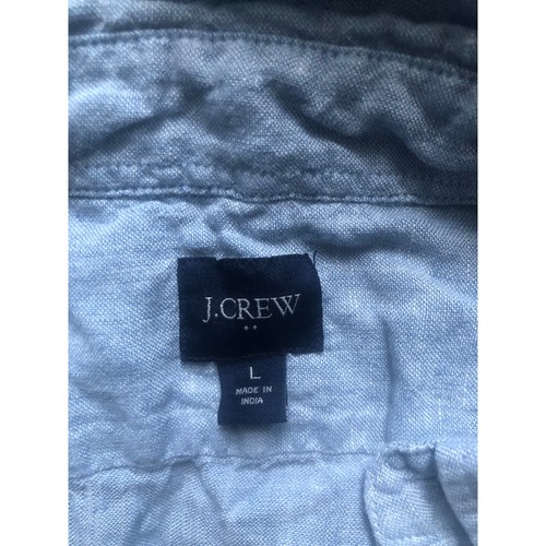 Neu J.Crew blaues Leinenhemd mit Knopfleiste für Herren Größe Large - Bild 5 von 8