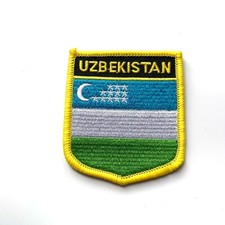 x2 Pack FLAG PATCH PATCHES Uzbekistan IRON ON COUNTRY EMBROIDERED WORLD FLAG