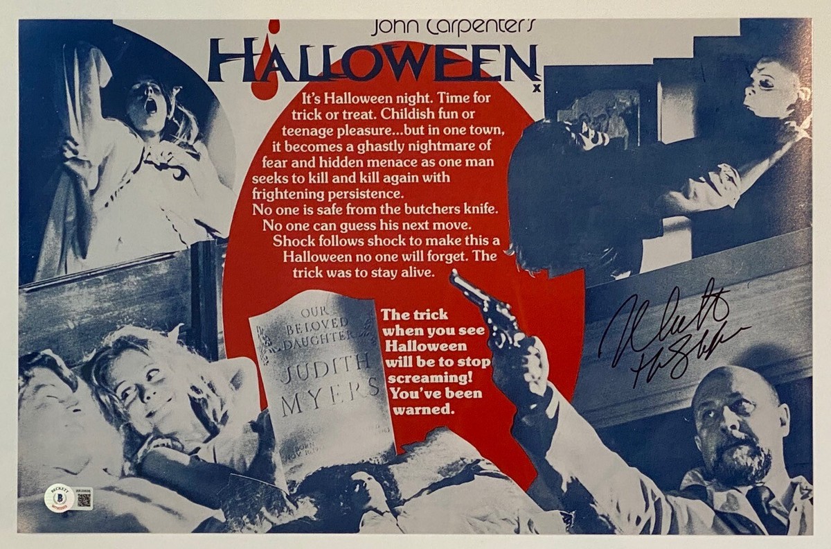 Nick Castle Signed Halloween 11x17 Movie Poster Photo Michael