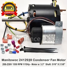 Fan Motor #2412939 Manitowoc Ice 230V, no soldering required, Ships TODAY!