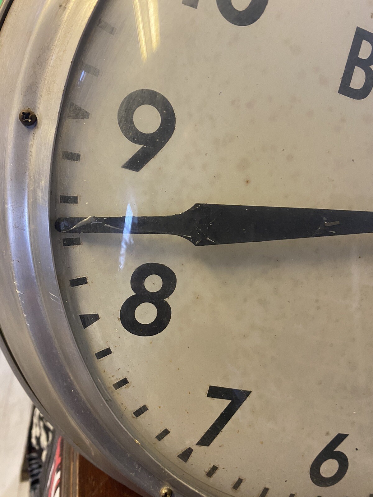 Vintage Pam Clock Bulova Watch Repair Sign Movement Advertising 