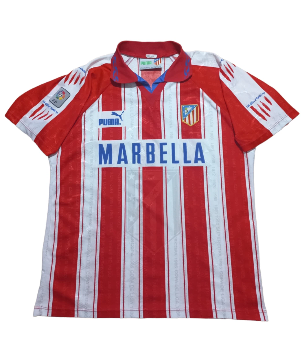 Anémona de mar despreciar bienestar ATLETICO MADRID 1995/1996 FOOTBALL SHIRT JERSEY HOME CAMISETA PUMA SIZE M |  eBay