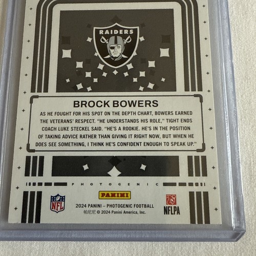 2024 Panini Photogenic Football Rookie Introductions Brock Bowers Rookie Card - Picture 8 of 10