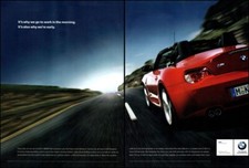2006 BMW Z4 M Roadster Convertible 2 Page Vintage Print Ad Work Early Wall Art