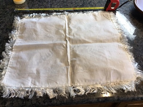 VTG SATIN LINEN Judaica Shabbat Challah Bread Cover Embroidery Jerusalem Israel - Picture 12 of 17