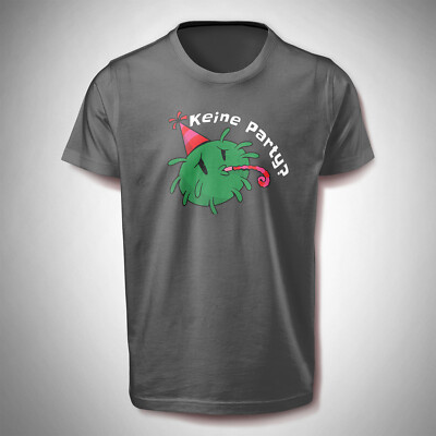 T-Shirt 'Keine Party?' - mit Virus-Motiv