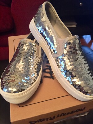 Women Flat Shoes Canvas Sequin Slip On