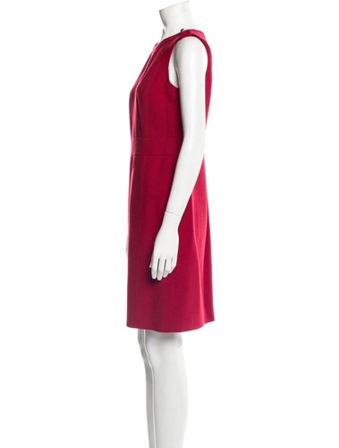 Tory Burch Evelina Red Wool High Neck Sheath Dress Size 6 - Picture 2 of 5