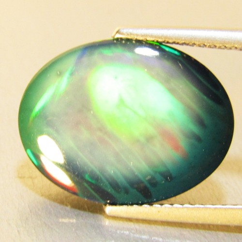 7.10Cts Striking Natural Black Opal 17.7x13.7x6mm Oval Gemstone From Ethiopia - Picture 3 of 4