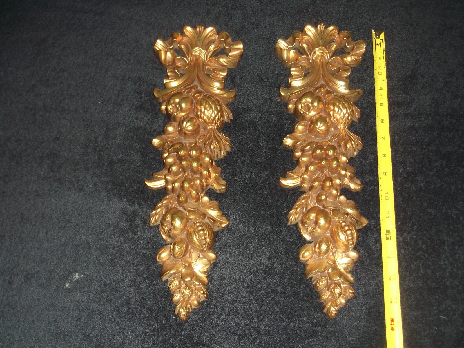 Vintage Pair Syroco Fruit Harvest Gold Garland Wall Plaques 16 1/2” Tall |  eBay