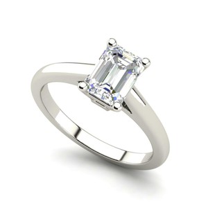 Solitaire 0 75 Carat Vs2 D Emerald Cut Diamond Engagement Ring White Gold Ebay