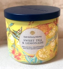 Bath Body Works SWEET TEA & LEMONADE Candle Scented 3 Wick 14.5 oz NEW 2025