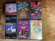 6 Willie Nelson  Waylon Jennings Sealed Cassette Tapes Classic Country Music