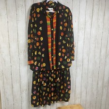 Vikki Vi Claifornia Dress Fruit Print Hat Buttons Drop Waist Vintage Dress 18W