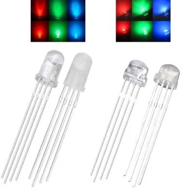 RGB LED 5mm 4-Pin Kurzkopf Strohhut LEDs klar diffus gemeinsame Kathode / Anode