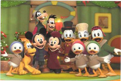 Walt Disney World Mickey's Twice Upon a Christmas Postkarte 15cm x10cm **NEUWERTIG**