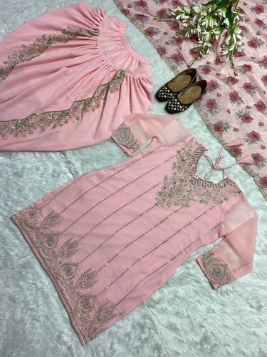 DRESS BOLLYWOOD SUIT PAKISTANI INDIAN WEDDING DHOTI TOP SALWAR KAMEEZ PARTY WEAR - Picture 4 of 16