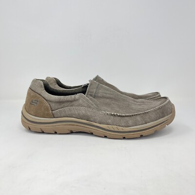 Skechers Expected Avillo Khaki Brown Slip On Memory Foam Shoes Men's Size 12