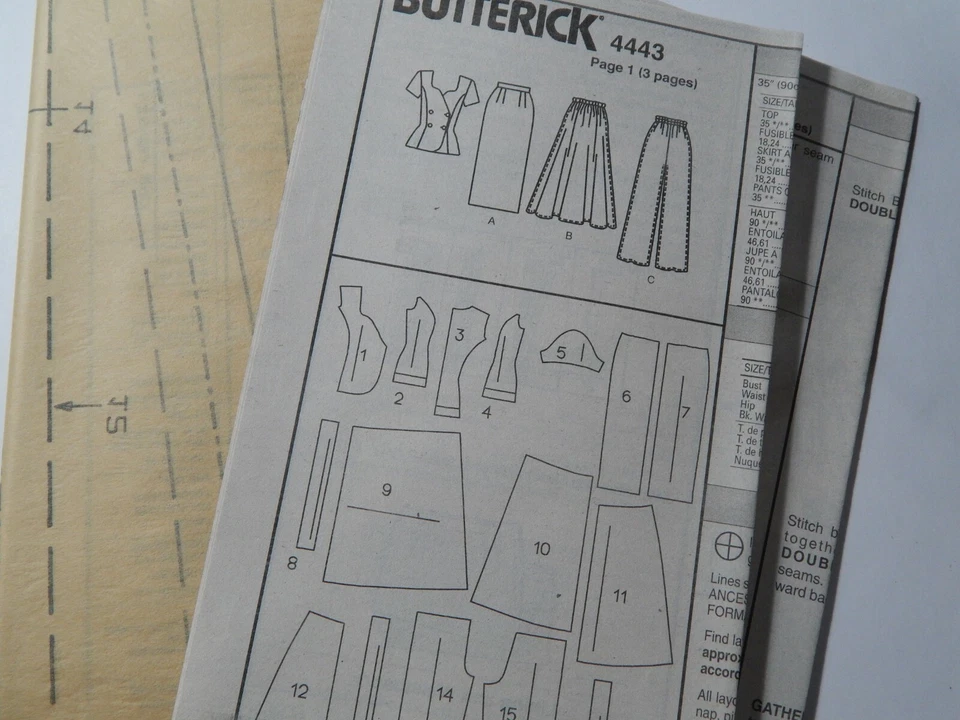 Butterick 4443 Top Skirt Pants Sewing Pattern Ladies 12 14 16 Donna Ricco Event - Image 3 of 4