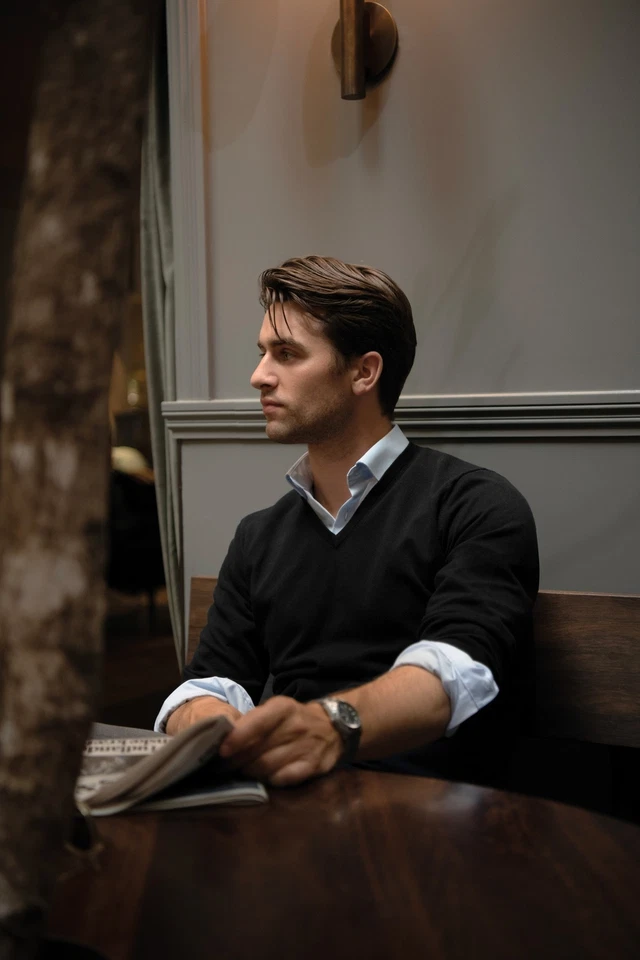 Nimbus Brighton Knit V-Neck N112M - Men's Sleeve V Neck Sweater - Image 3 of 4