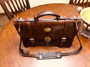 leather briefcase messenger bag