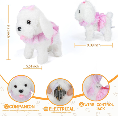 Interactive Walking Plush Puppy Toy Dog, Realistic Wagging Tail Robot Dog, Groom - Picture 5 of 8