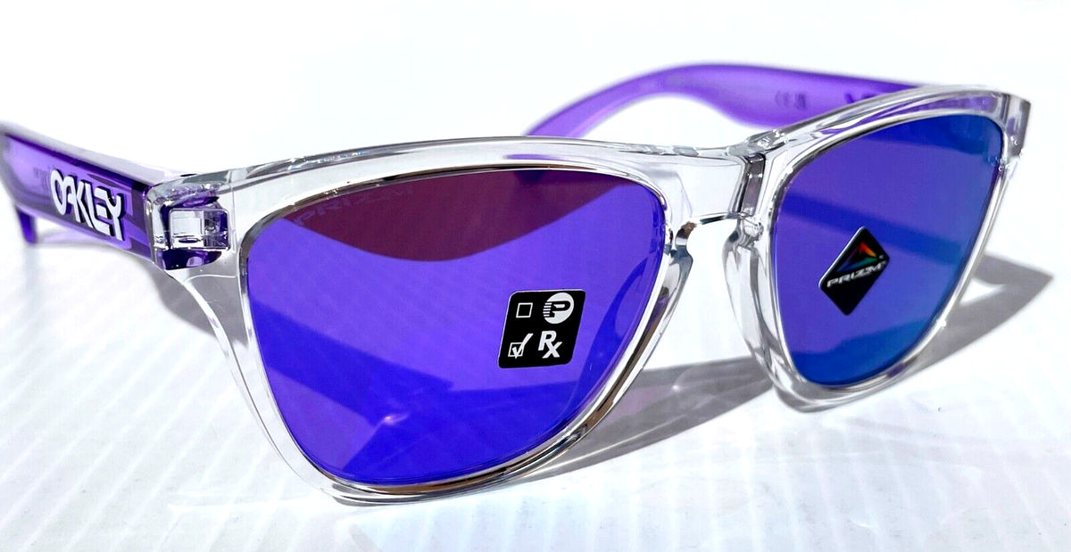 NEW Oakley FROGSKINS XXS Polished Clear PRIZM Violet YOUTH NEW Oakley FROGSKINS XXS Polished Clear PRIZM Violet YOUTH