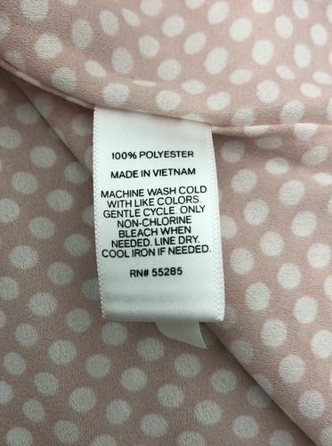 Express Women’s Sleeveless V-Neck Blouse Criss Cross Back Pink Polka Dot Sm NWT - Picture 10 of 12