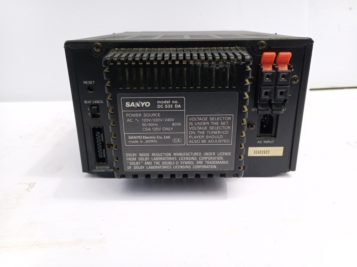 UNTESTED* SANYO DC S33 DA SLIDE LOADING CASSETTE SYSTEM