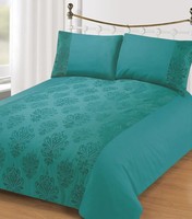 Teal Floral Damask Design Soft Microfiber Superking Duvet Cover Set Teal Floral Damask Design Soft Microfiber Superking Duvet Cover Set