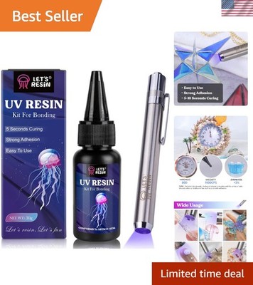 Versatile UV Resin Adhesive Kit with Quick-Cure Flashlight - Perfect for Art