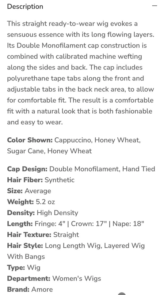 Stevie Rene Of Paris Amore Top Wig Color Sugar Cane Used Slightly Tangled - Image 2 of 4