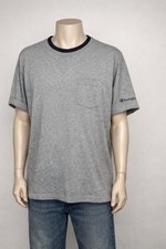 Vintage Champion Pocket T Shirt XL Gray Made in USA Embroidered Script Logo 90s