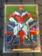 2024 SkyBox Marvel Masterpieces 92 Platinum Captain Britain #15 Holofoil