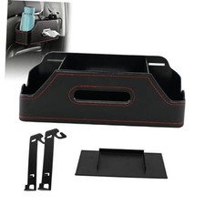 Car Seat Back Organizer with Cup Holders, Tissue Box, Hooks, Phone 1 Black