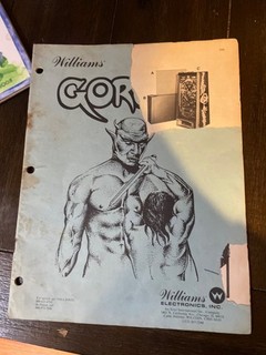 Gorgar ORIGINAL Pinball Manual w/Instruction Book Williams