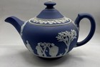 Jasperware Wedgwood Royal  Blue Mini Teapot With Lid — photo 2