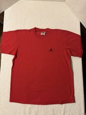 Original NIKE MICHAEL JORDAN MENS LARGE RED T-SHIRT Black Embroidered Air Logo