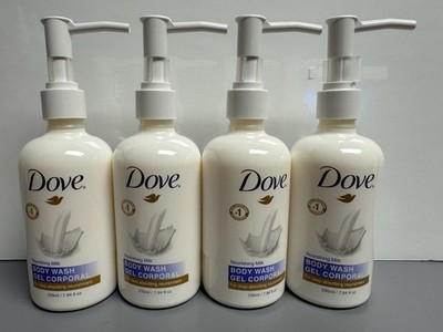 4 PACK Dove PRO Nourishing Milk Body Wash 7.94 oz/235 ml Hotel Pump Bottles