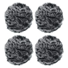 35yds Faux Fur Yarn, 4 Skeins 50g 0.7"OD Fuzzy Yarn Fluffy Yarn, Night Black