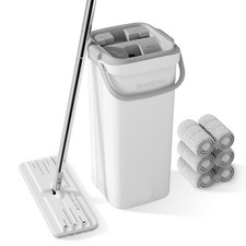 Mop and Bucket Set, Flat Mops for Floor Cleaning, Wall Mop with 60" Extensibl...