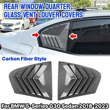 Carbon Look Side Window Quarter Louver Covers For BMW 5-Series G30 Sedan 2018-23
