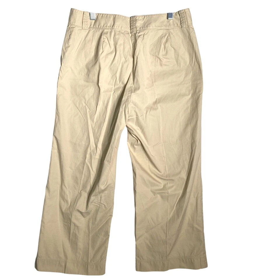 Pantalones cortos de pierna ancha Lauren Ralph Lauren para mujer talla 10 100 % algodón caqui” Foto 3 de 4