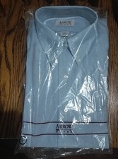 VTG Arrow Dover Shirt Mens 15.5 X 32 Blue Long Sleeve Button Down Oxford New NIP