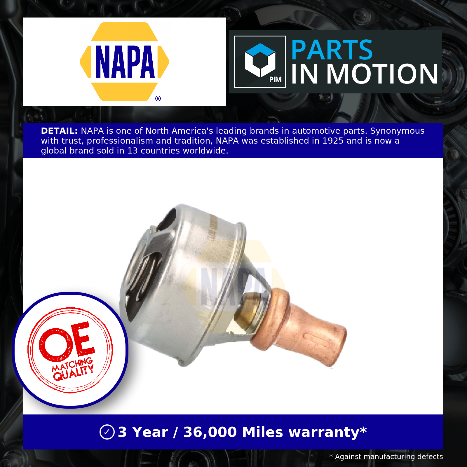 Coolant Thermostat fits RENAULT R19 32, 53P, Mk2 1.4 88 to 95 NAPA 7700727190